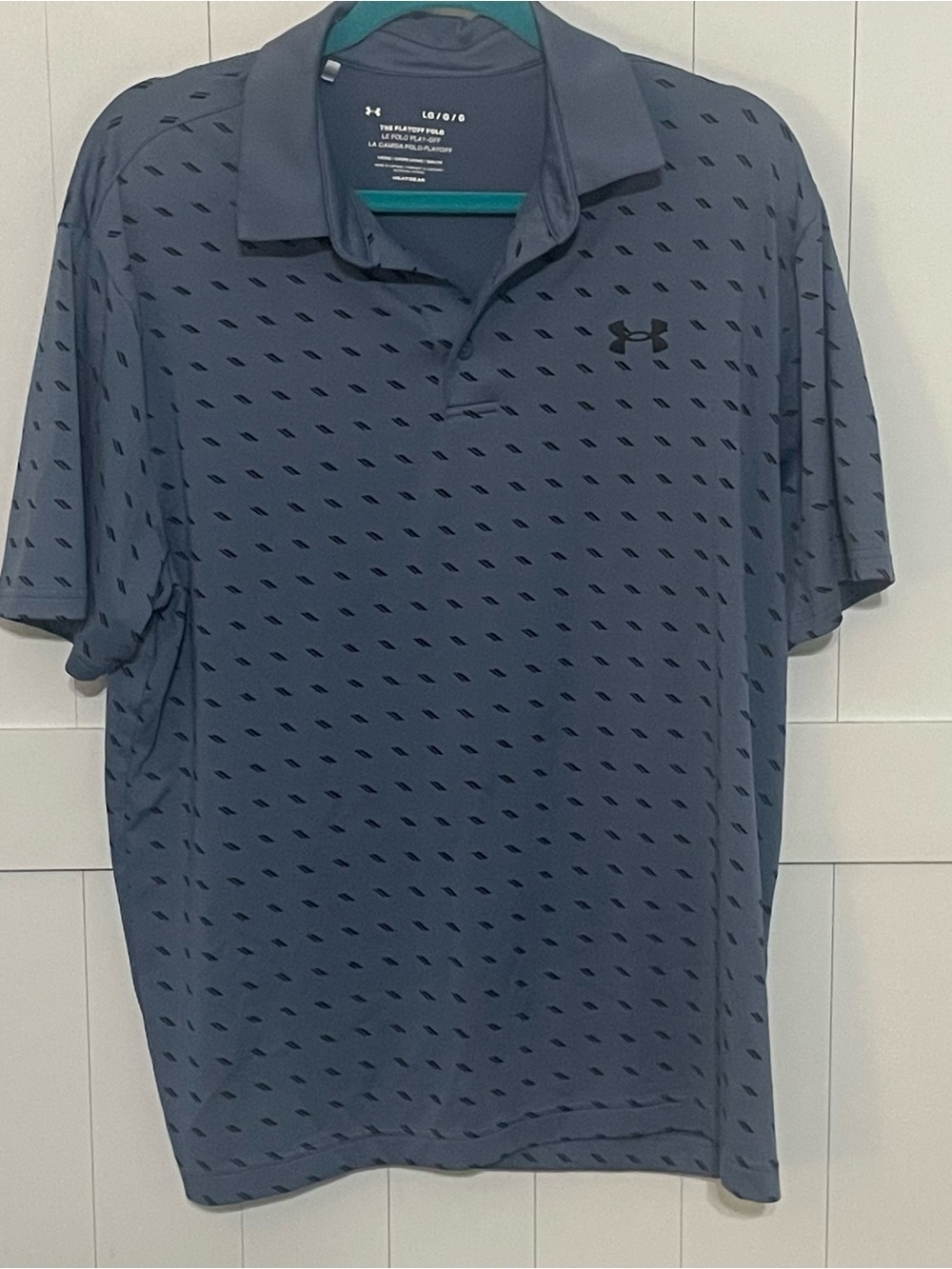 Under Armour Slate Blue Short Sleeve Polo with Micro Pattern